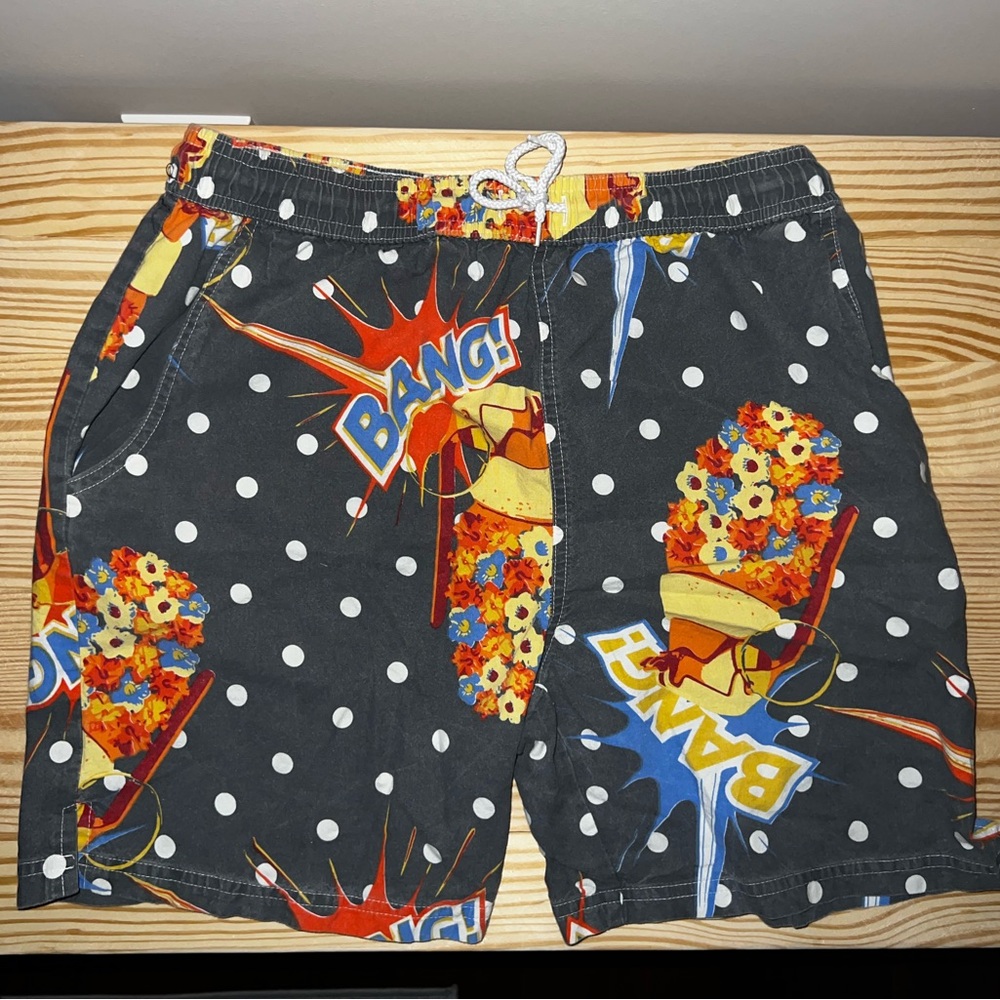 Abstract Pop-Art Drawstring Shorts
